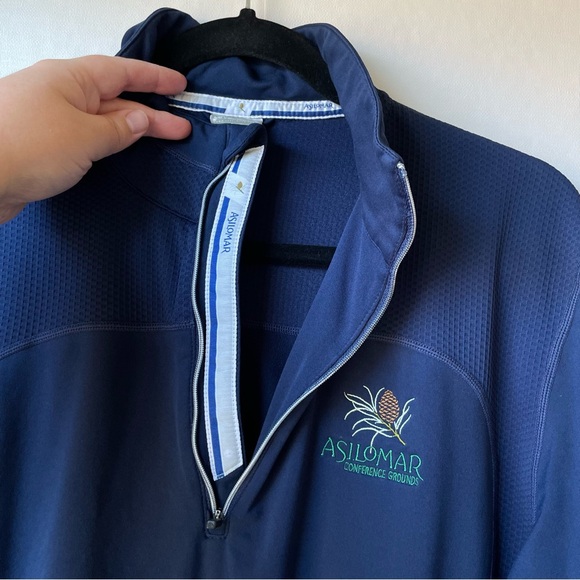 Asilomar Quarter Zip Sweatshirt Jacket Pullover Navy Blue with Pockets Size M - Picture 8 of 15